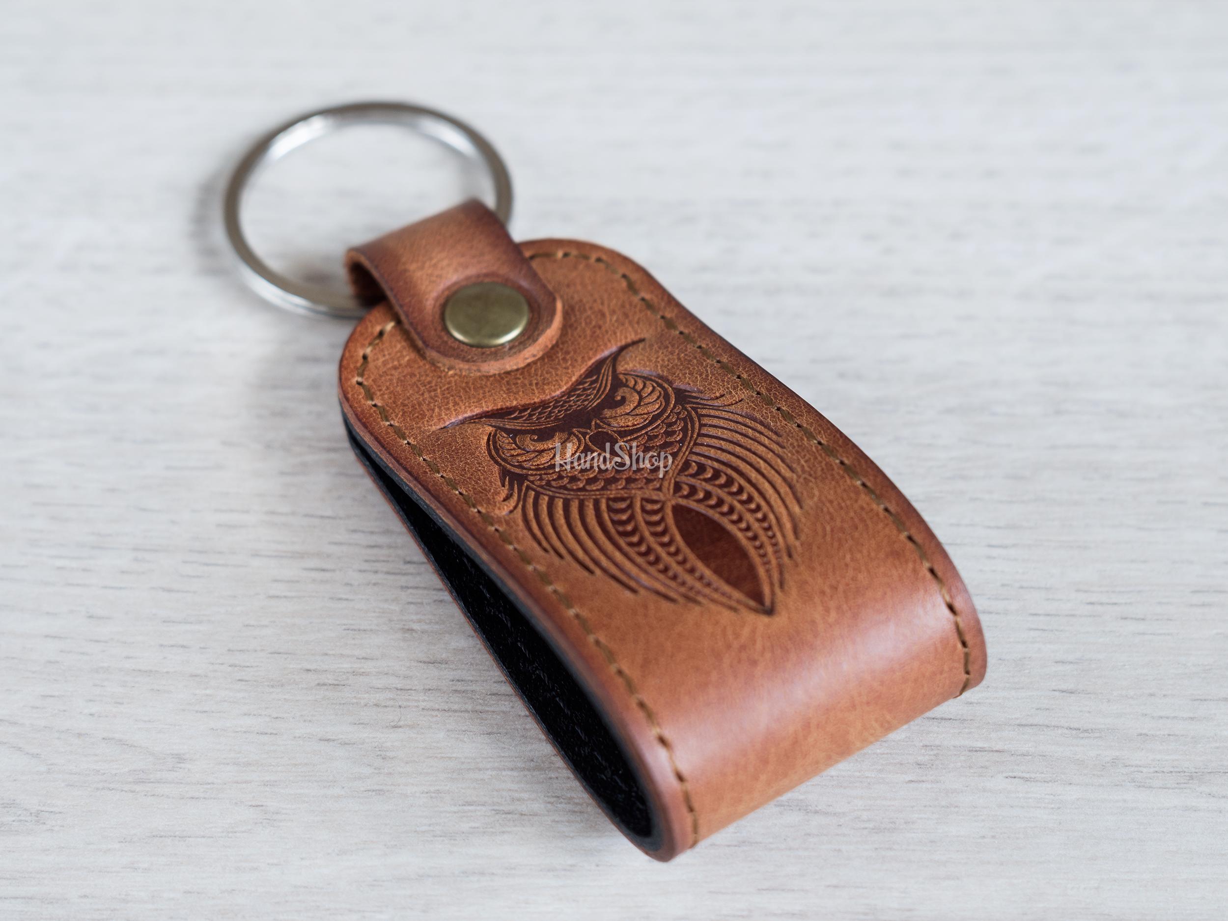 Брелок на ключи сова кожа натуральная итальянская Брелок на ключи сова кожа натуральная итальянская