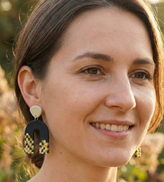 Стильні авторські жіночі сережки ручна робота глина