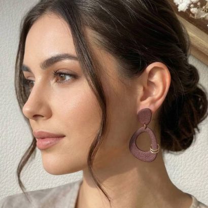Жіночі геометричні сережки з полімерної глини (на вибір)