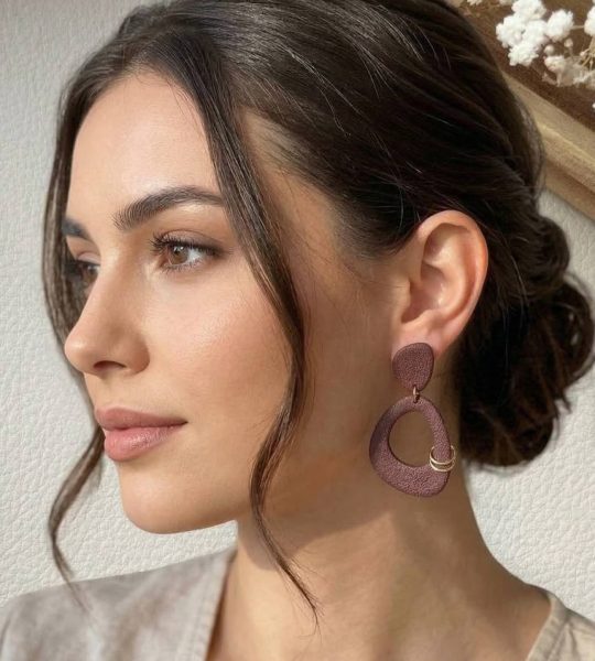 Жіночі геометричні сережки з полімерної глини (на вибір)