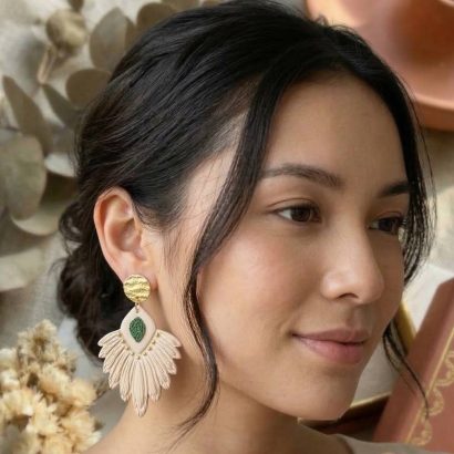 Авторські жіночі сережки з полімерної глини в стилі бохо