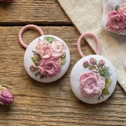 Дитячі резинки для волосся квіти англійські троянди, 2 шт