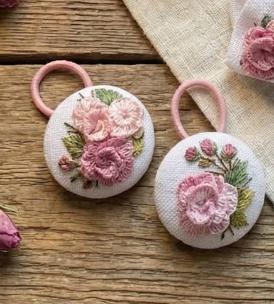 Дитячі резинки для волосся квіти англійські троянди, 2 шт