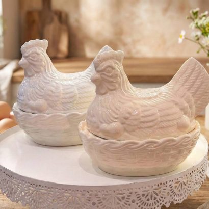 Сувенірна порцелянова курочка цукерниця, масляниця, 500 мл