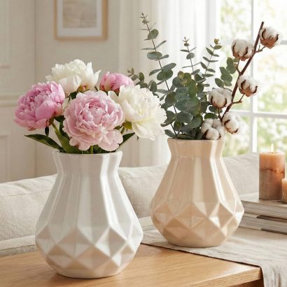 Порцелянова ваза для квітів (молочна/біла на вибір!) 16 см