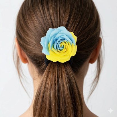 Резинка для волос цветок ручной работы роза Ukraine