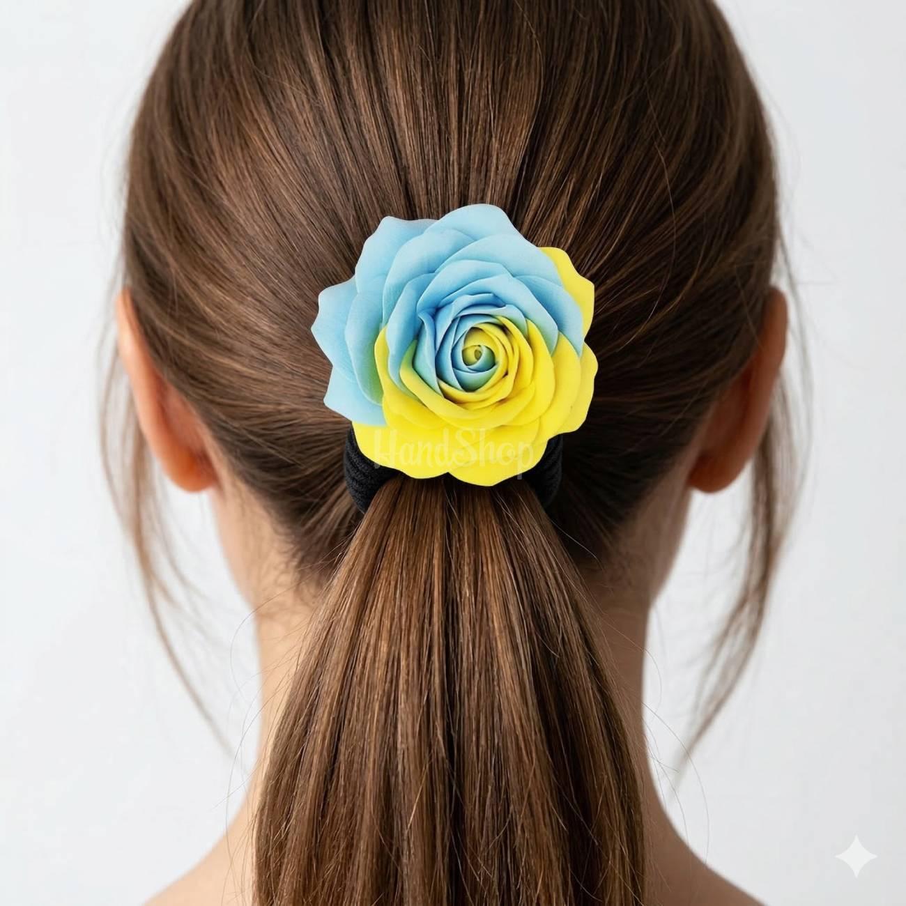 Резинка для волос цветок ручной работы роза Ukraine Резинка для волос цветок ручной работы роза Ukraine