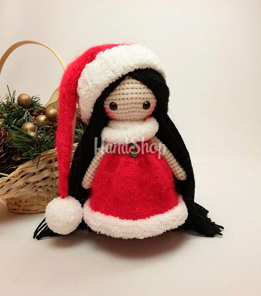 Вязаная крючком игрушка кукла Санта Вязаная крючком игрушка кукла Санта