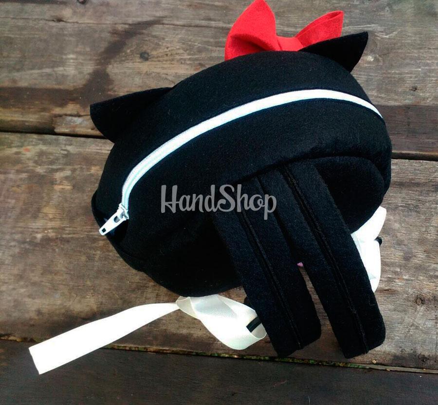 Детский рюкзак кошка красный бант фетр Детский рюкзак кошка красный бант фетр