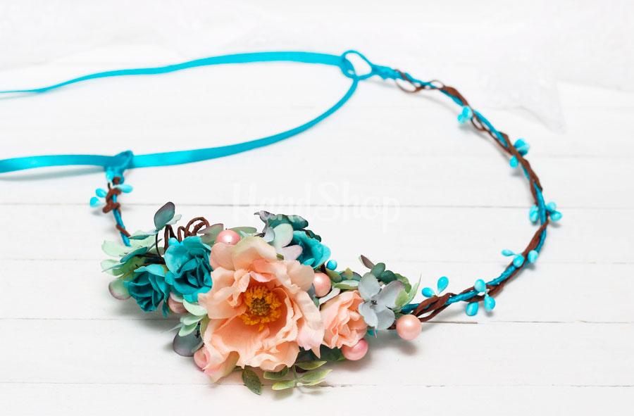 Венок для волос из искусственными цветами Венок для волос из искусственными цветами