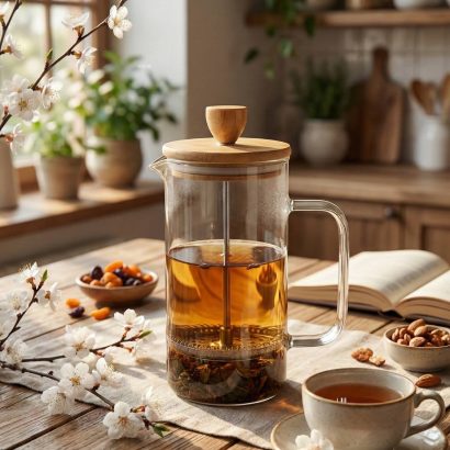 Френч-прес для заварювання чаю та кави, бамбук