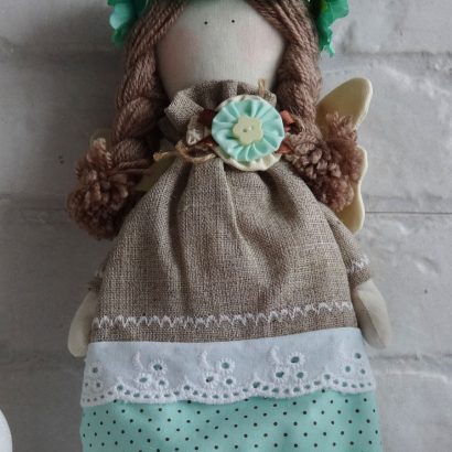 Авторская интерьерная кукла из мешковины ангел