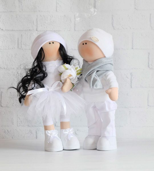 Куклы свадебные молодожены авторские пара