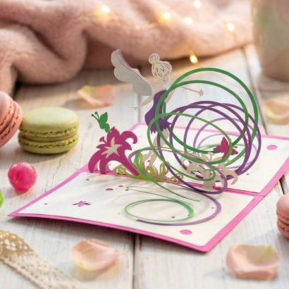 Об'ємна дитяча листівка 3d фея з днем народження