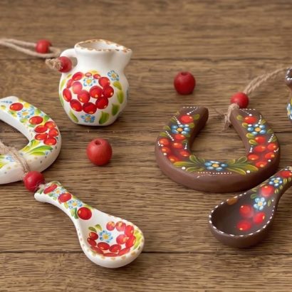 Керамічна підвіска підкова з петриківським розписом (на вибір!)