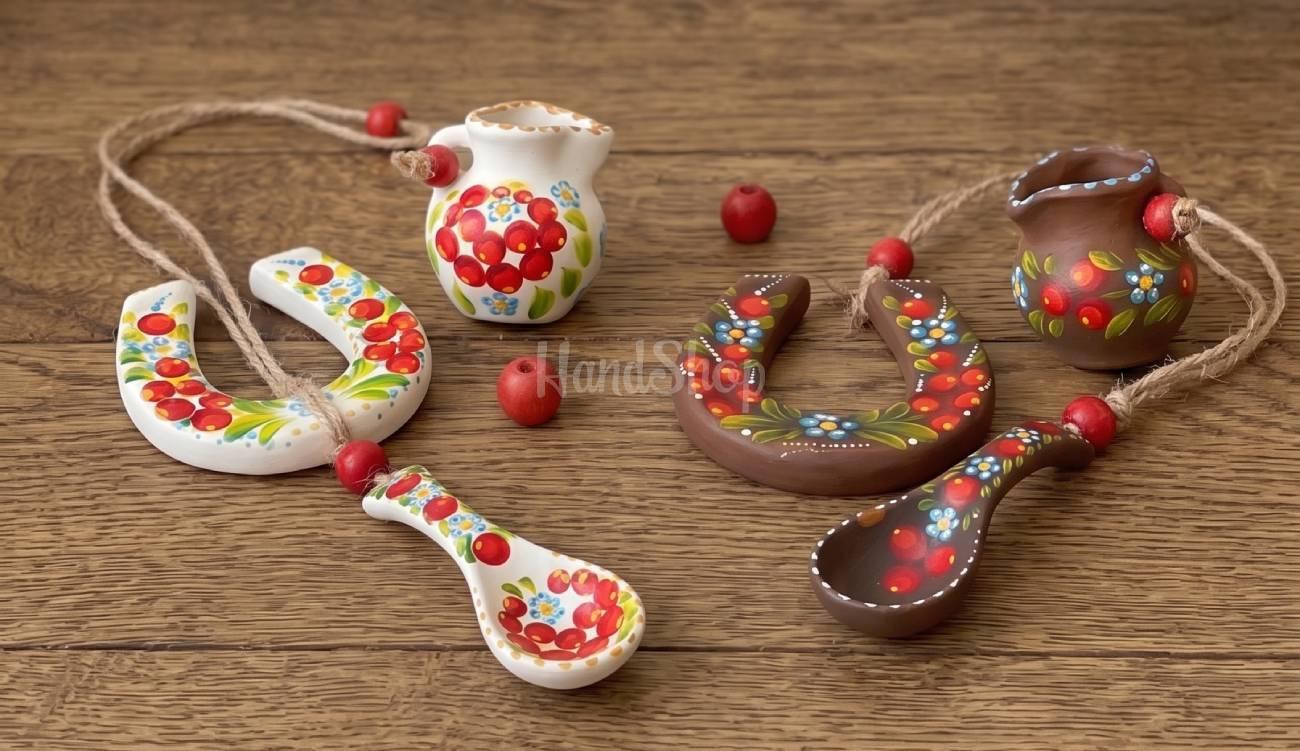 Керамічна підвіска підкова з петриківським розписом (на вибір!) Керамічна підвіска підкова з петриківським розписом (на вибір!)