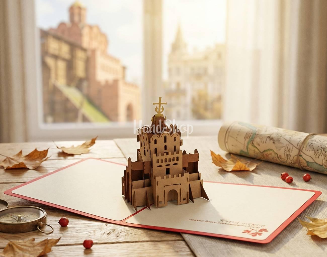 3d листівка пам'ятка архітектури Києва Золоті Ворота сувенір 3d листівка пам'ятка архітектури Києва Золоті Ворота сувенір