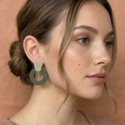 Жіночі геометричні круглі сережки з полімерної глини