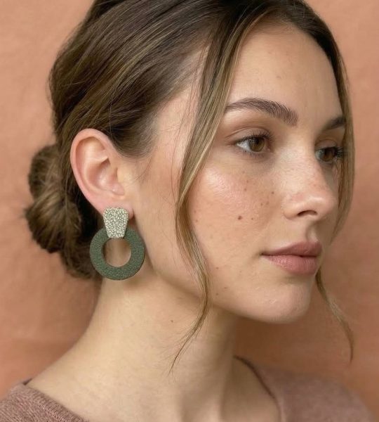 Жіночі геометричні круглі сережки з полімерної глини