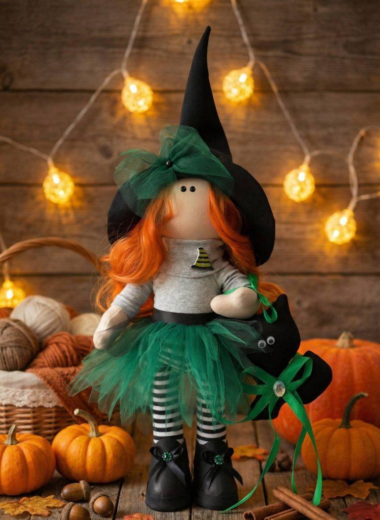 Интерьерная кукла тильда рыжая ведьма Halloween 2026 — фото 2
