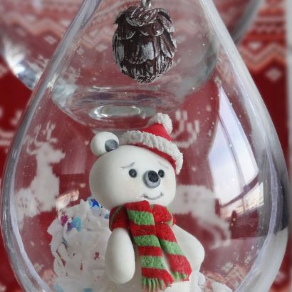 Игрушка на елку шар новогодний мишка