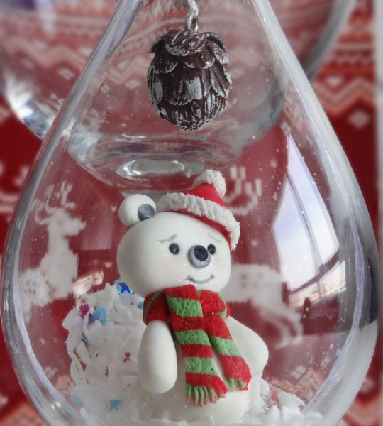 Игрушка на елку шар новогодний мишка