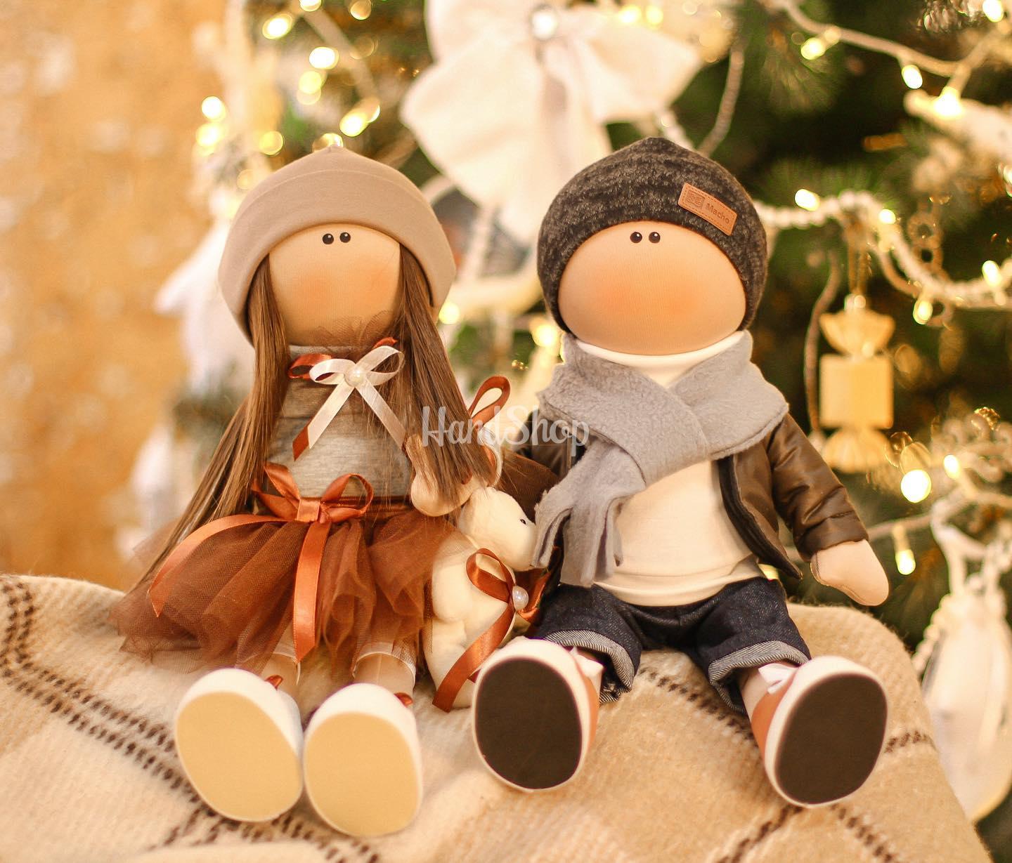 Красивые текстильные куклы пара Красивые текстильные куклы пара