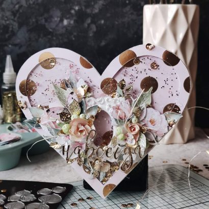 Объёмная сердце открытка валентинка