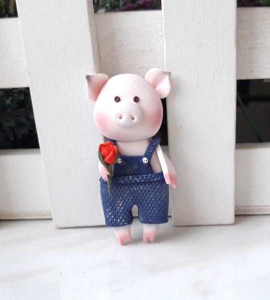 Свинья магнит валентин джентльмен глина