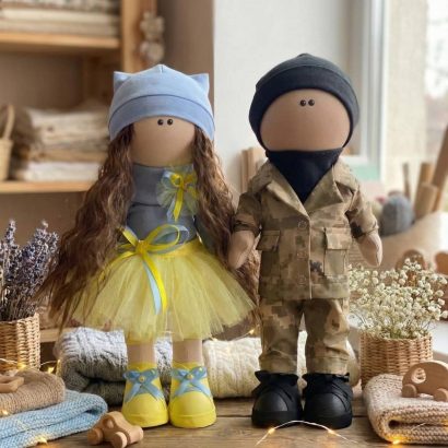 Авторські текстильні ляльки ручної роботи пара Ukraine