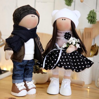 Авторские текстильные куклы ручной работы пара