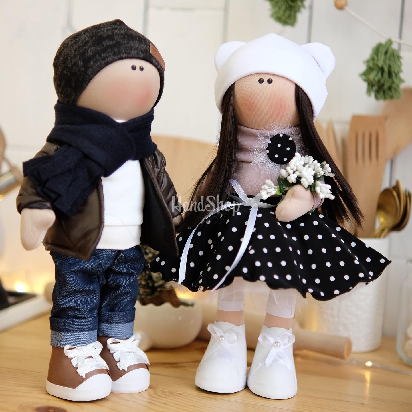 Авторские текстильные куклы ручной работы пара Авторские текстильные куклы ручной работы пара