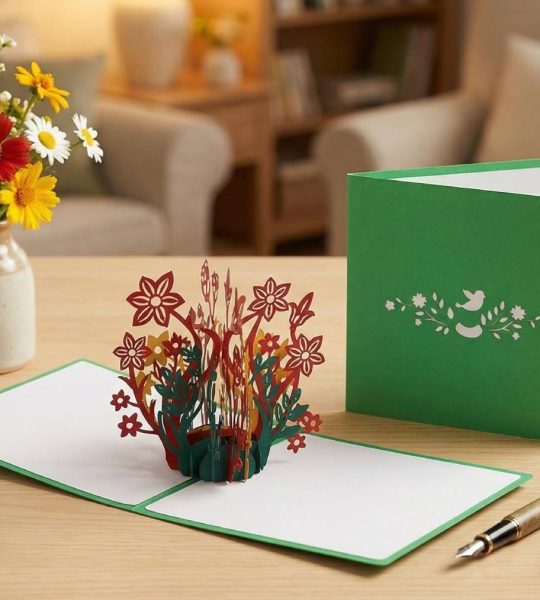 Жіноча об’ємна авторська 3d листівка з квітами букет