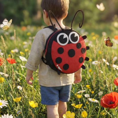 Дитячий рюкзак із фетру жучок сонечко для малюків