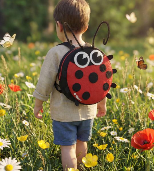 Дитячий рюкзак із фетру жучок сонечко для малюків