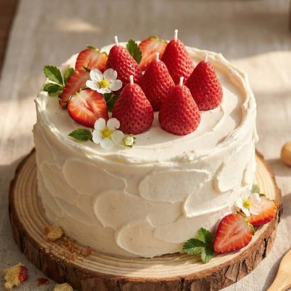 Набір свічок ягідки полуниць бджолиний віск, 3 шт!