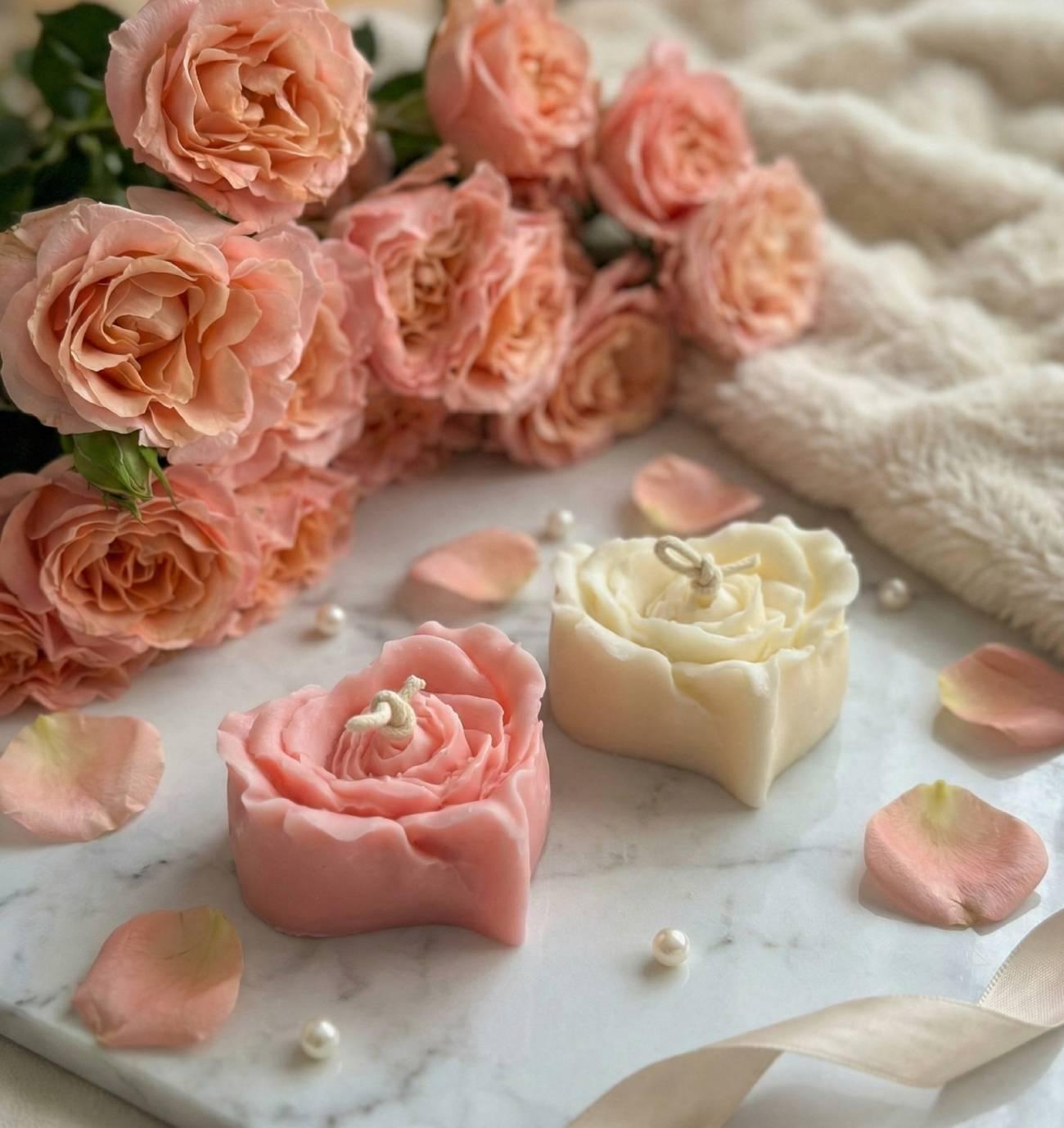 Набір свічок сердечок квіток троянд валентинок, 2 шт Набір свічок сердечок квіток троянд валентинок, 2 шт