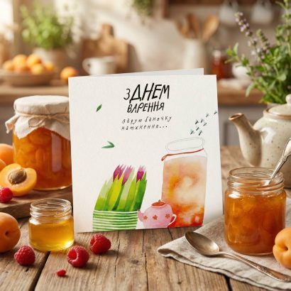 Жіноча мальована листівка з днем народження подрузі, мамі, сестрі