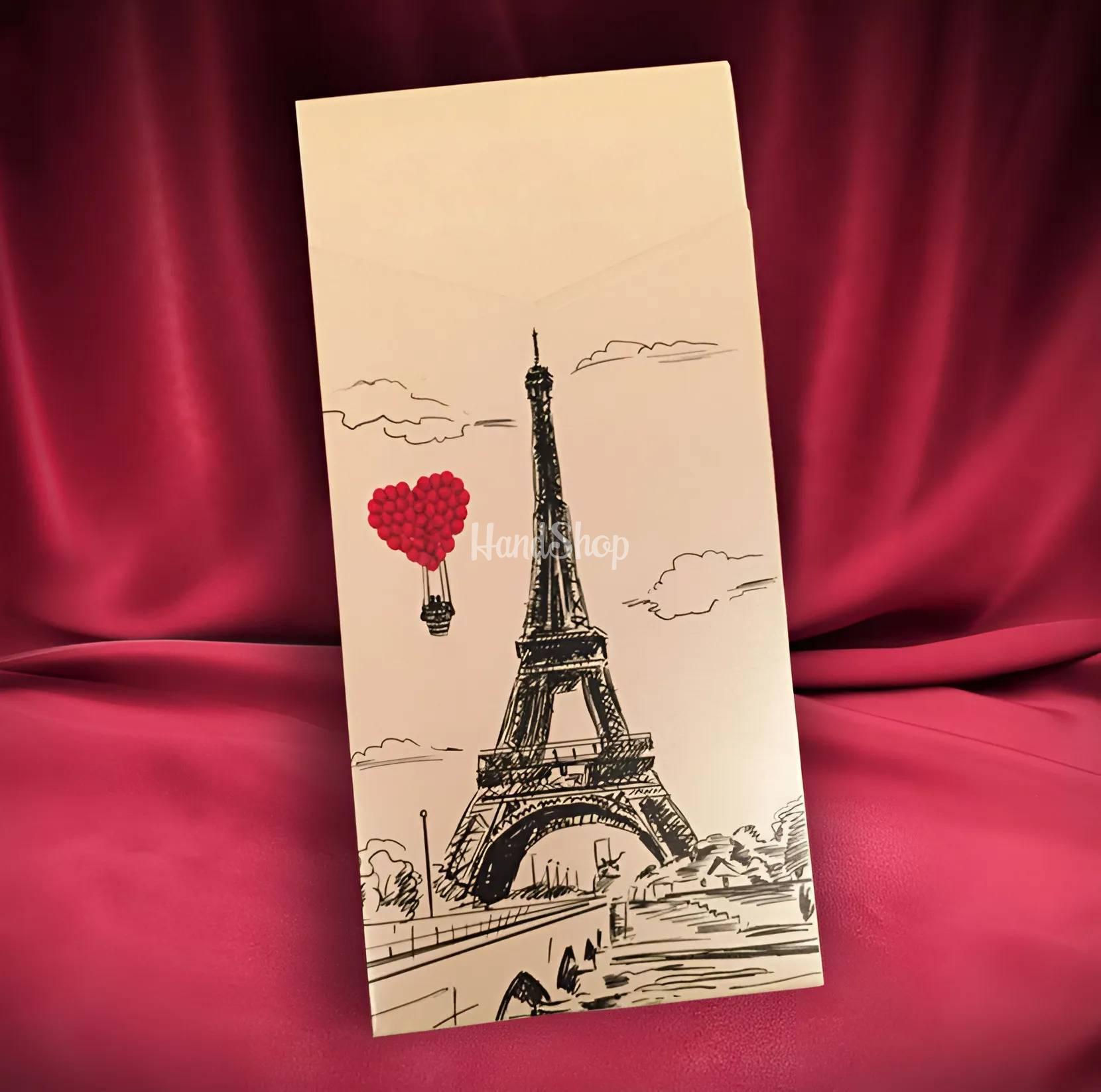 Романтична вітальна листівка Ейфелева вежа Paris Романтична вітальна листівка Ейфелева вежа Paris