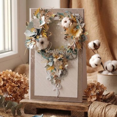 Авторська об’ємна вітальна листівка тризуб воля Україна