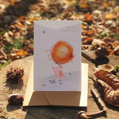 Листівка авторська дружба дівчинка мальована в конверті