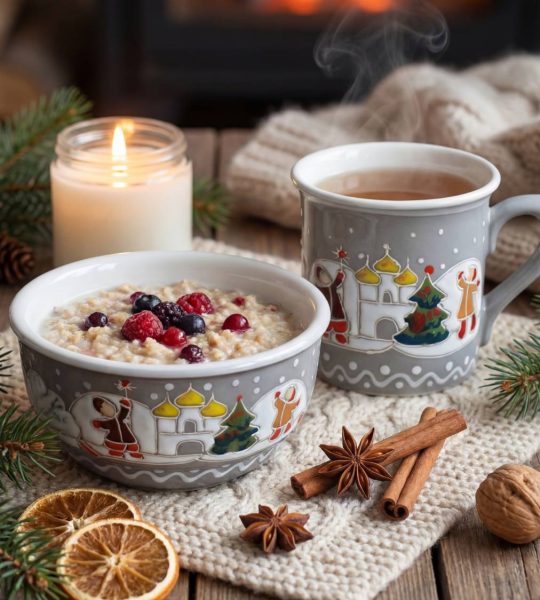 Набір Чашка+Миска Різдво 2026 ручний розпис, кераміка