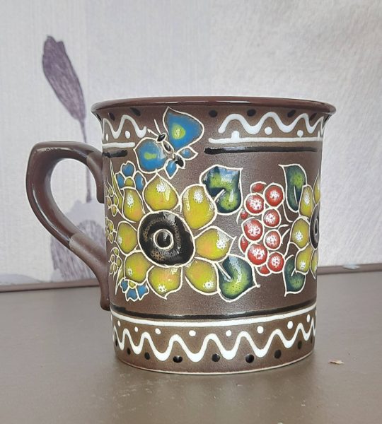 Керамічна сувенірна чашка українські соняшники, калина