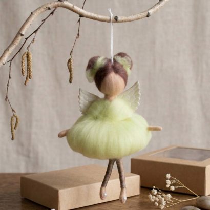 Авторська лялька ангел підвіска у лимонній сукні сувенір