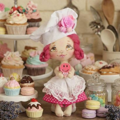 Сувенірна дитяча текстильна лялька кухар кондитер 2026