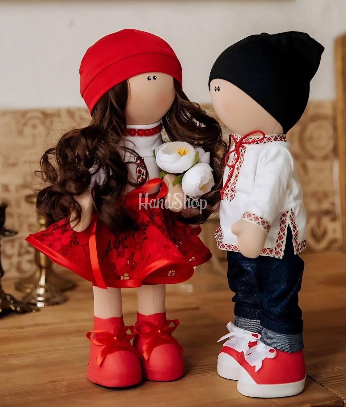 Весільна пара ляльки тільда українці в вишиванках сувенір Весільна пара ляльки тільда українці в вишиванках сувенір