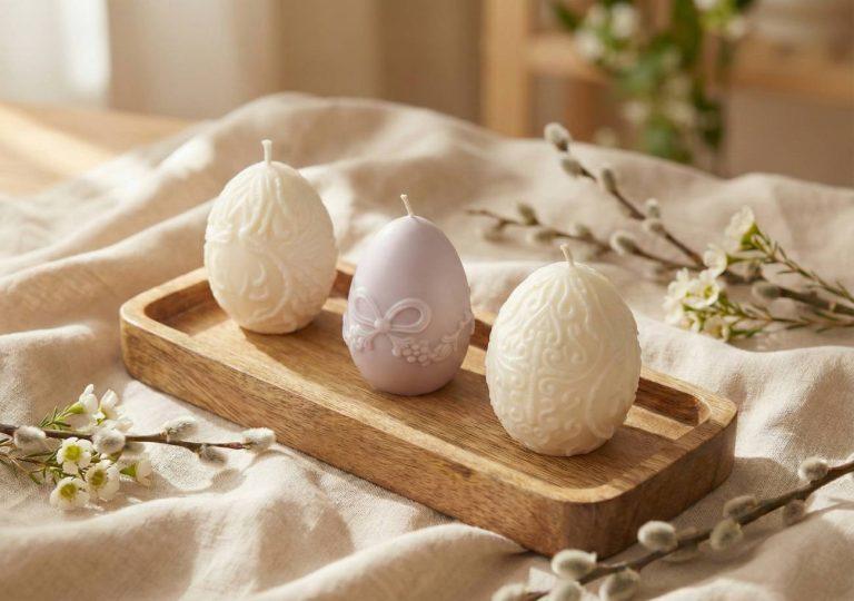 Набір сувенірних великодніх яєць з натурального воску, 3 шт — фото 1
