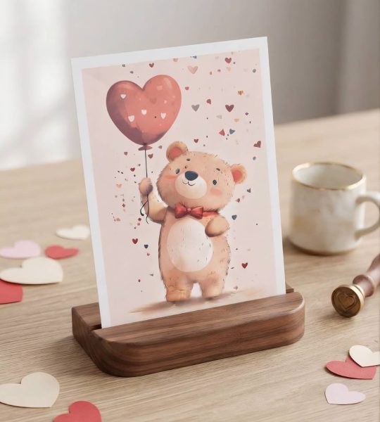 Романтическая красивая открытка валентинка медведь Teddy Bear