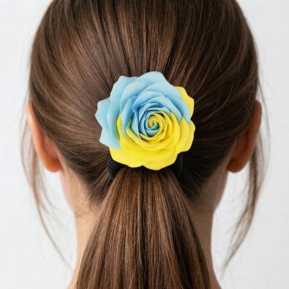 Резинка для волос цветок ручной работы роза Ukraine