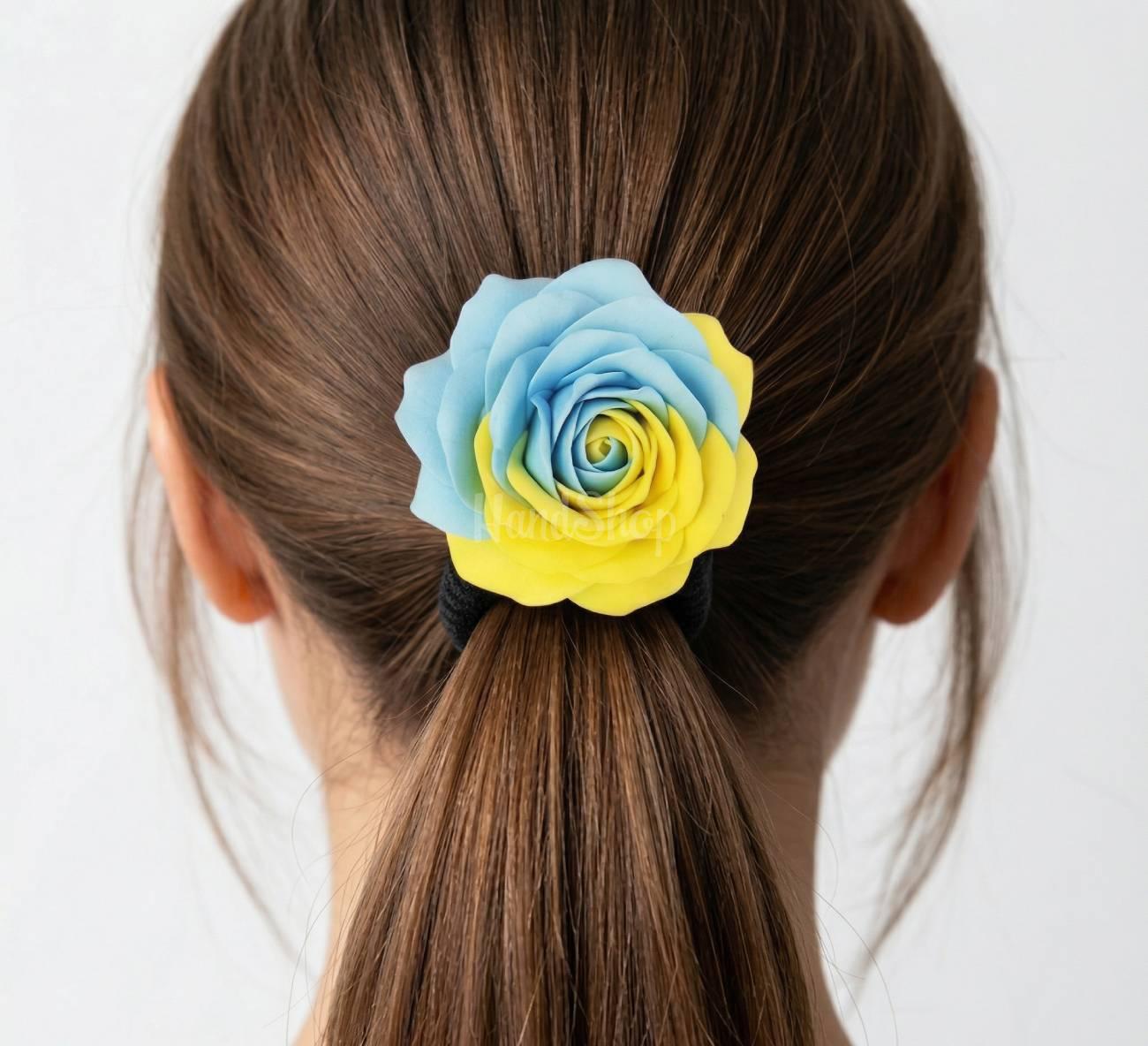 Резинка для волос цветок ручной работы роза Ukraine Резинка для волос цветок ручной работы роза Ukraine